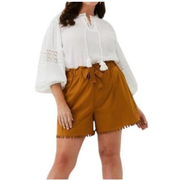 ELLA RAFAELLA WHITE EMBROIDERED PUFF LONG SLEEVE BLOUSES SZ.M EUC. - Picture 4 of 11